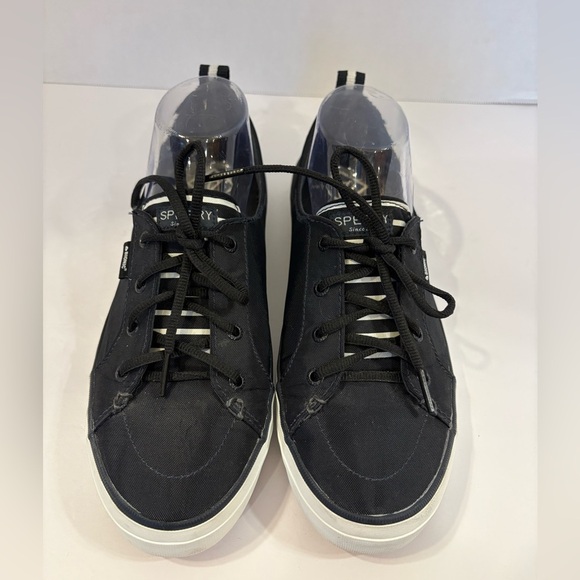 Sperry Crest Vibe Bionic black lace-up sneakers size 9.5 - Picture 1 of 11